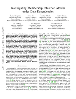 Investigating Membership Inference Attacks under Data Dependencies