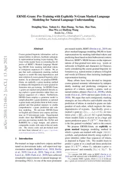 ERNIE-Gram: Pre-Training with Explicitly N-Gram Masked Language Modeling
  for Natural Language Understanding