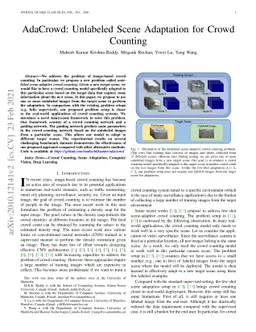 AdaCrowd: Unlabeled Scene Adaptation for Crowd Counting