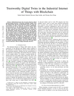 Trustworthy Digital Twins in the Industrial Internet of Things with
  Blockchain