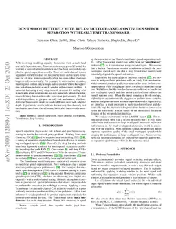 Don't shoot butterfly with rifles: Multi-channel Continuous Speech
  Separation with Early Exit Transformer