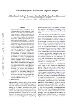 Domain Divergences: a Survey and Empirical Analysis