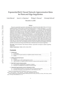Exponential ReLU Neural Network Approximation Rates for Point and Edge
  Singularities