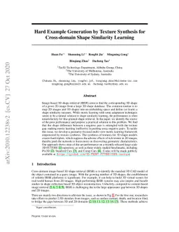 Hard Example Generation by Texture Synthesis for Cross-domain Shape
  Similarity Learning