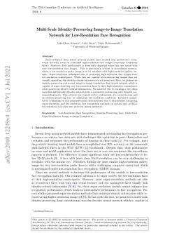 Multi Scale Identity-Preserving Image-to-Image Translation Network for
  Low-Resolution Face Recognition