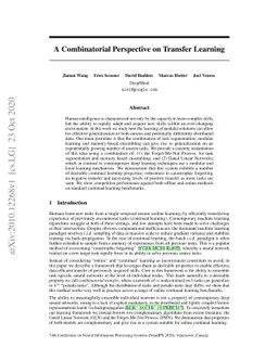 A Combinatorial Perspective on Transfer Learning