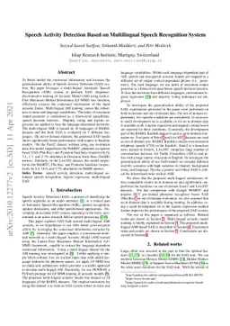 Speech Activity Detection Based on Multilingual Speech Recognition
  System