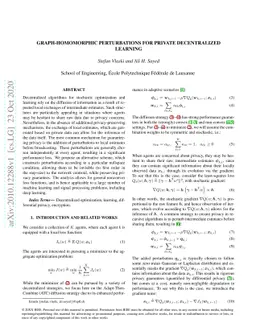 Graph-Homomorphic Perturbations for Private Decentralized Learning