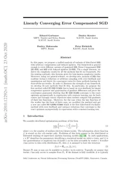 Linearly Converging Error Compensated SGD