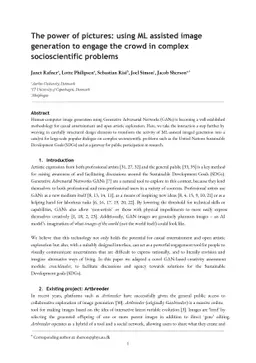 The power of pictures: using ML assisted image generation to engage the
  crowd in complex socioscientific problems
