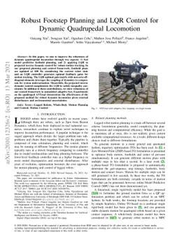 Robust Footstep Planning and LQR Control for Dynamic Quadrupedal
  Locomotion