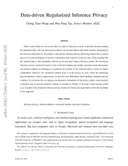 Data-driven Regularized Inference Privacy