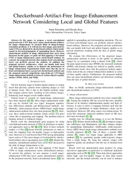 Checkerboard-Artifact-Free Image-Enhancement Network Considering Local
  and Global Features