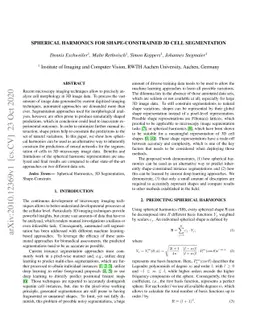 Spherical Harmonics for Shape-Constrained 3D Cell Segmentation