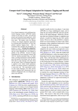 Unsupervised Cross-lingual Adaptation for Sequence Tagging and Beyond