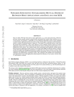 Towards Efficiently Establishing Mutual Distrust Between Host
  Application and Enclave for SGX