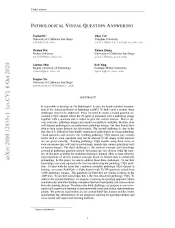 Pathological Visual Question Answering