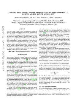 Training Noisy Single-Channel Speech Separation With Noisy Oracle
  Sources: A Large Gap and A Small Step