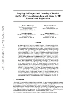 LoopReg: Self-supervised Learning of Implicit Surface Correspondences,
  Pose and Shape for 3D Human Mesh Registration