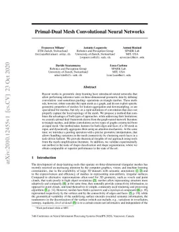 Primal-Dual Mesh Convolutional Neural Networks