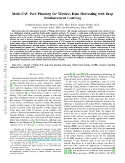 Multi-UAV Path Planning for Wireless Data Harvesting with Deep
  Reinforcement Learning
