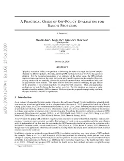 A Practical Guide of Off-Policy Evaluation for Bandit Problems