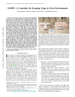 TAMPC: A Controller for Escaping Traps in Novel Environments