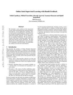 Online Semi-Supervised Learning with Bandit Feedback