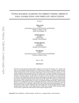 Using machine learning to correct model error in data assimilation and
  forecast applications