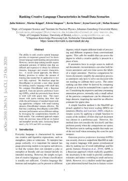 Ranking Creative Language Characteristics in Small Data Scenarios