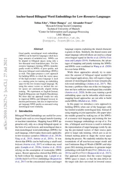 Anchor-based Bilingual Word Embeddings for Low-Resource Languages