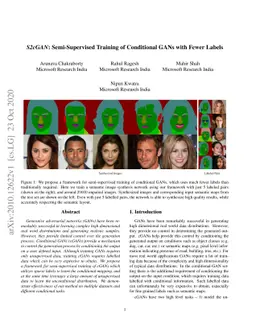 S2cGAN: Semi-Supervised Training of Conditional GANs with Fewer Labels