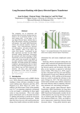 Long Document Ranking with Query-Directed Sparse Transformer