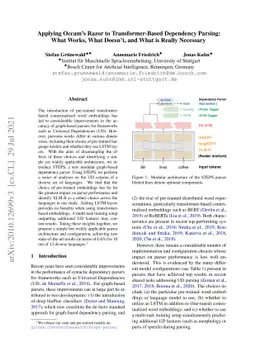 Applying Occam's Razor to Transformer-Based Dependency Parsing: What
  Works, What Doesn't, and What is Really Necessary