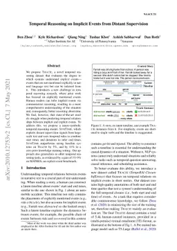 Temporal Reasoning on Implicit Events from Distant Supervision