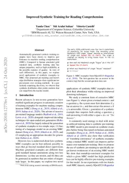 Improved Synthetic Training for Reading Comprehension