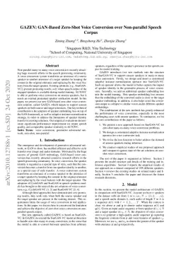 GAZEV: GAN-Based Zero-Shot Voice Conversion over Non-parallel Speech
  Corpus