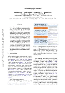 Text Editing by Command