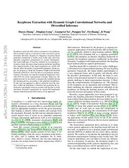 Keyphrase Extraction with Dynamic Graph Convolutional Networks and
  Diversified Inference
