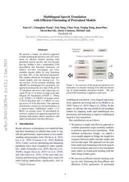 Multilingual Speech Translation with Efficient Finetuning of Pretrained
  Models