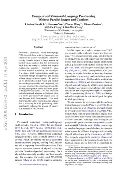 Unsupervised Vision-and-Language Pre-training Without Parallel Images
  and Captions