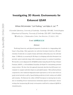 Investigating 3D Atomic Environments for Enhanced QSAR