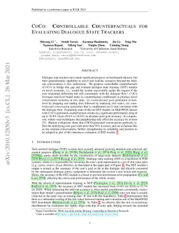 CoCo: Controllable Counterfactuals for Evaluating Dialogue State
  Trackers