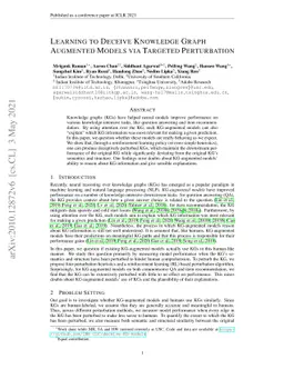 Learning to Deceive Knowledge Graph Augmented Models via Targeted
  Perturbation
