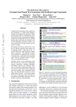 NeuroLogic Decoding: (Un)supervised Neural Text Generation with
  Predicate Logic Constraints