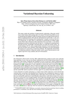 Variational Bayesian Unlearning