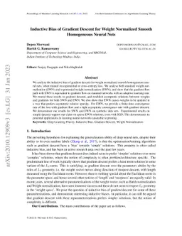 Inductive Bias of Gradient Descent for Weight Normalized Smooth
  Homogeneous Neural Nets