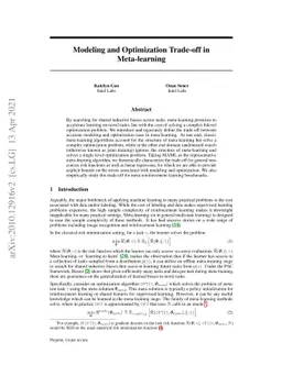 Modeling and Optimization Trade-off in Meta-learning