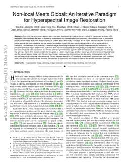 Non-local Meets Global: An Iterative Paradigm for Hyperspectral Image
  Restoration