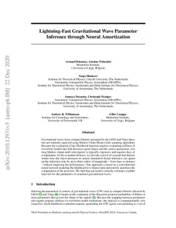 Lightning-Fast Gravitational Wave Parameter Inference through Neural
  Amortization